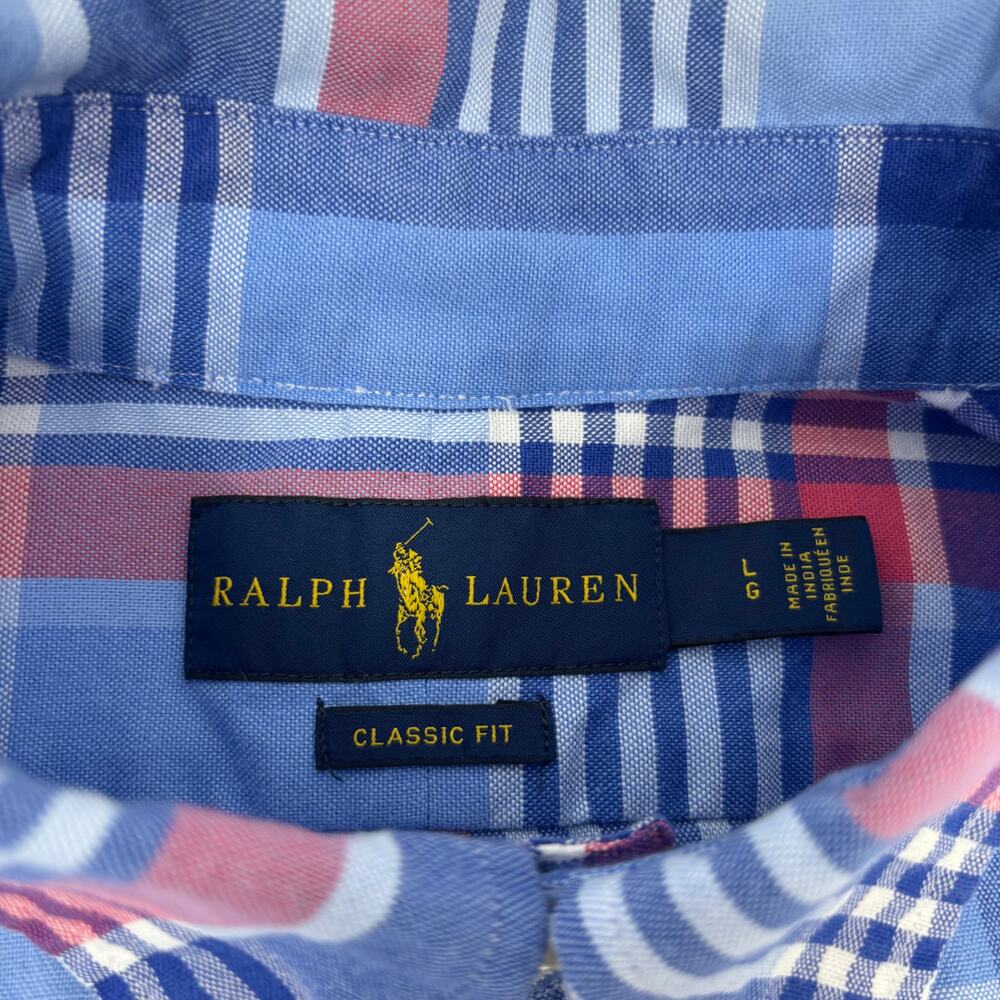 Ralph Lauren Blue and Red Plaid Casual Button Down Shirt - Picture 2 of 6